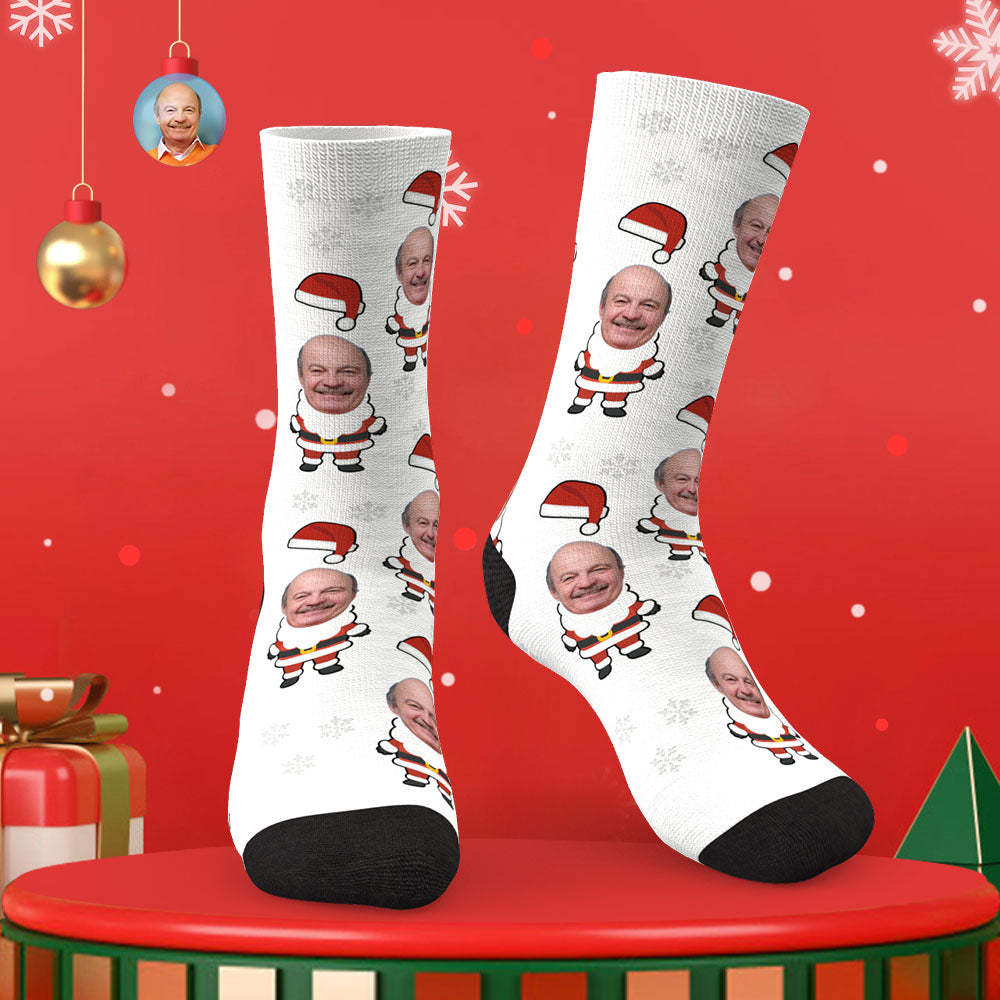 Benutzerdefinierte Gesicht Socken Personalisierte Foto Santa Socken Weihnachtsgeschenk