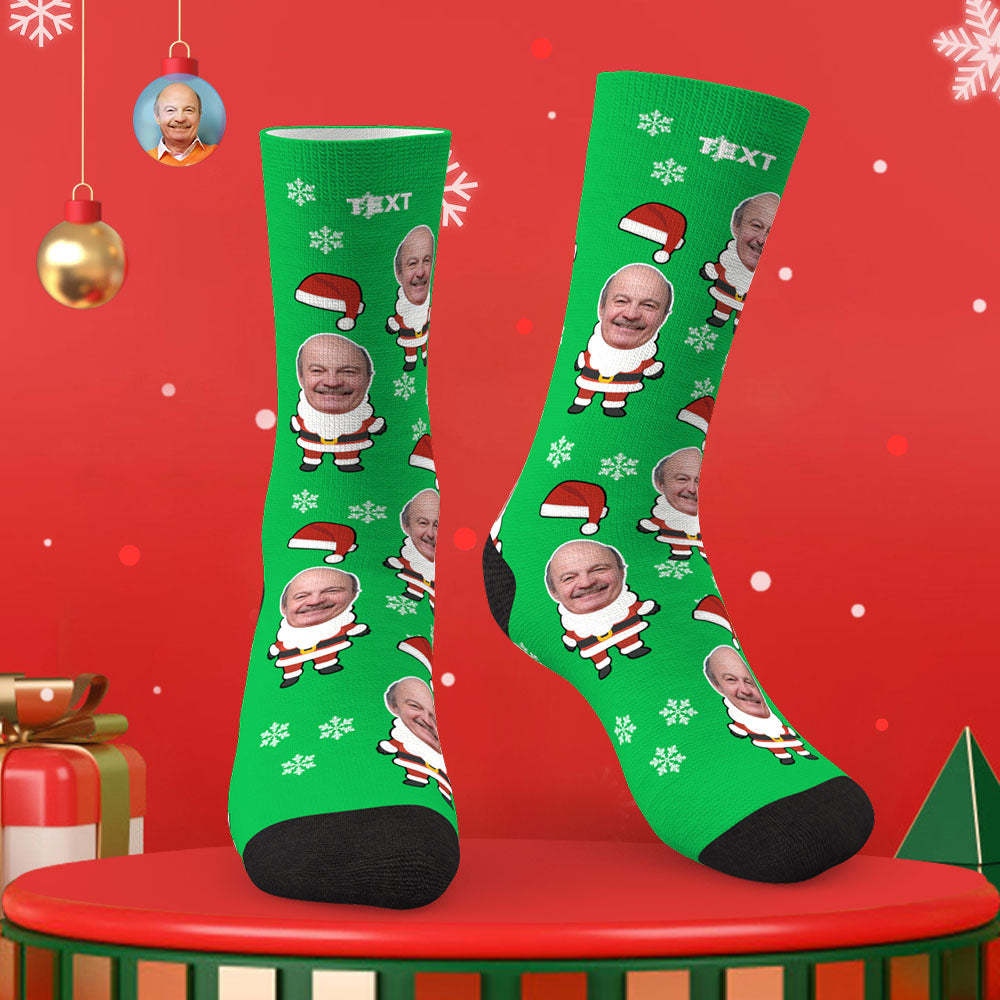 Benutzerdefinierte Gesicht Socken Personalisierte Foto Santa Socken Weihnachtsgeschenk