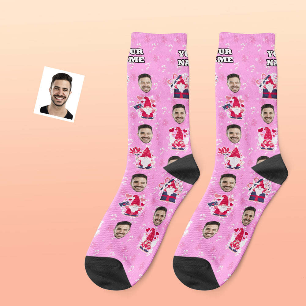 Rosa Weihnachten benutzerdefinierte dicke Socken Foto 3D Digital gedruckte Socken Herbst Winter warme Socken süßes Geschenk