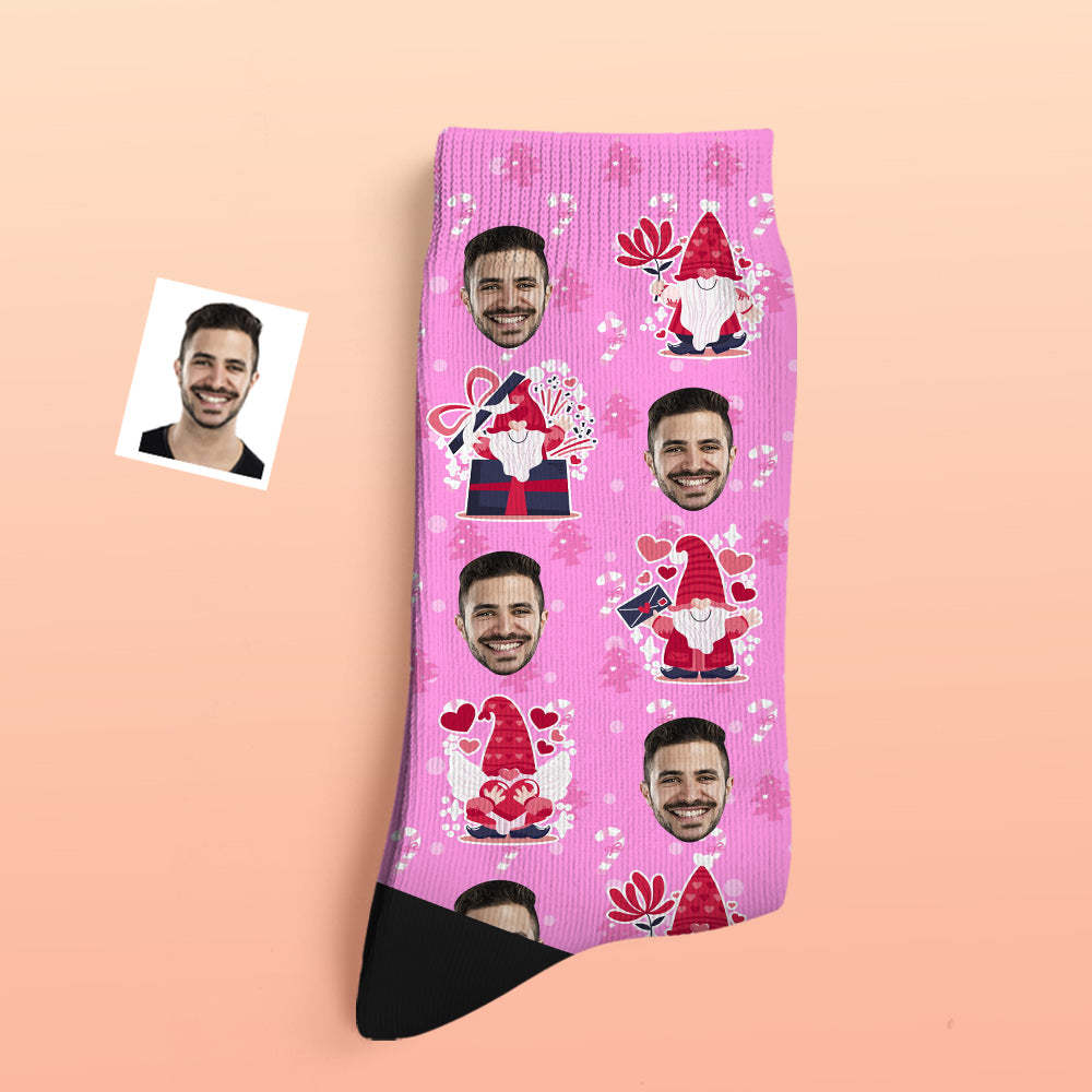 Rosa Weihnachten benutzerdefinierte dicke Socken Foto 3D Digital gedruckte Socken Herbst Winter warme Socken süßes Geschenk