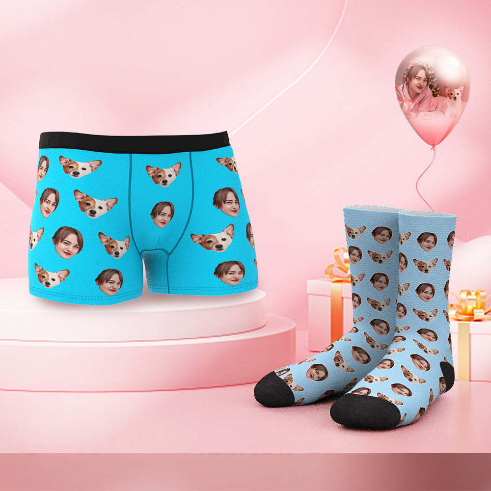 Benutzerdefinierte Face Boxer Shorts und Socken Set SIE UND ICH