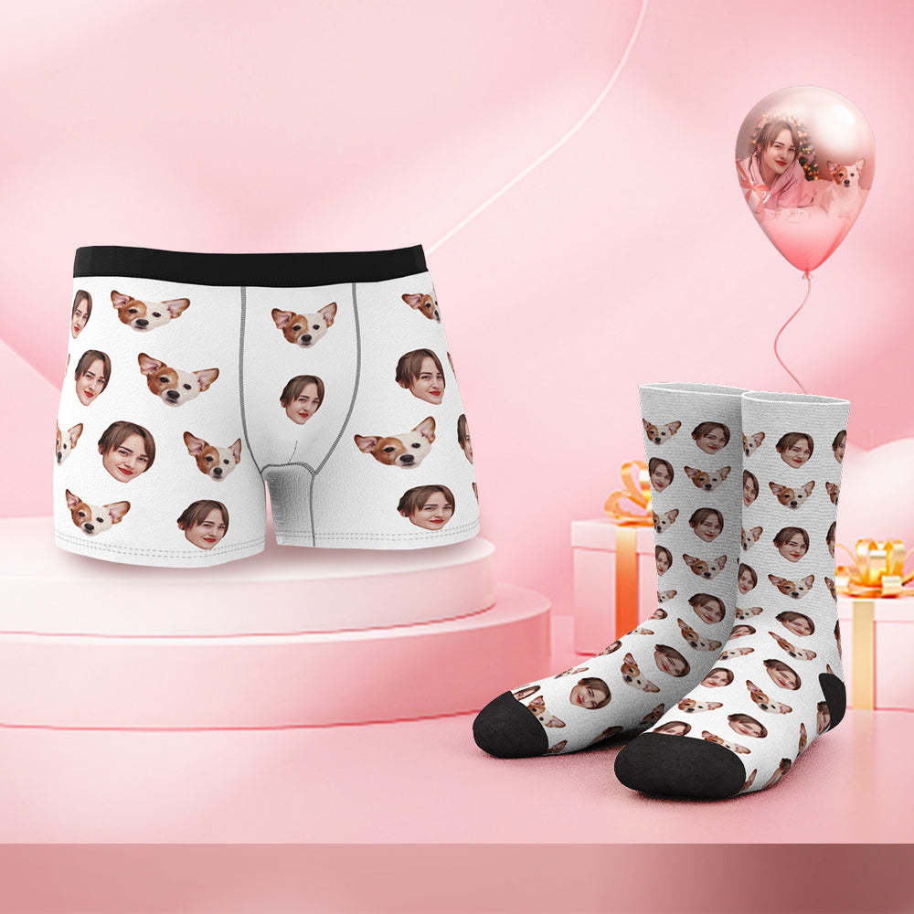 Benutzerdefinierte Face Boxer Shorts und Socken Set SIE UND ICH