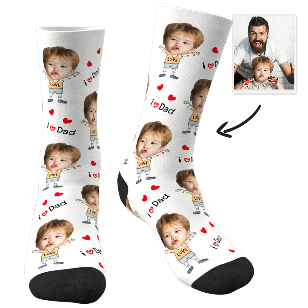 Benutzerdefinierte Gesichtssocken Für Die Besten Geschenke Des Liebsten Papas - DePhotoBoxer