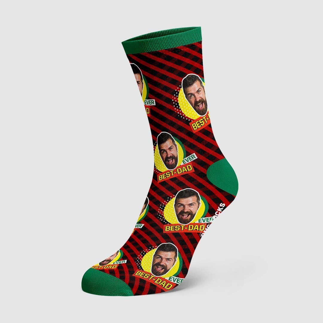 Best Dad Ever Face Socken - DePhotoBoxer
