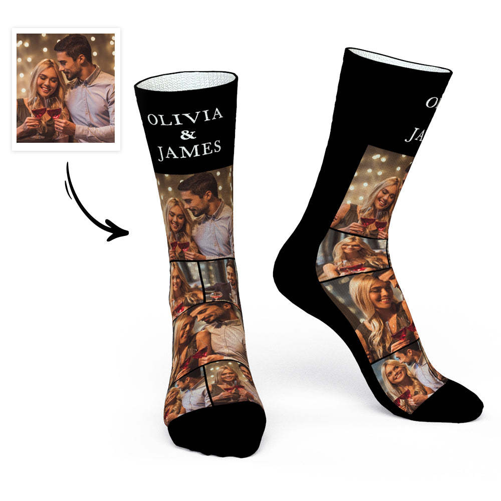 Personalisierte Socken Mit Personalisierten Fotos Und Namen Für Ihren Liebhaber - DePhotoBoxer