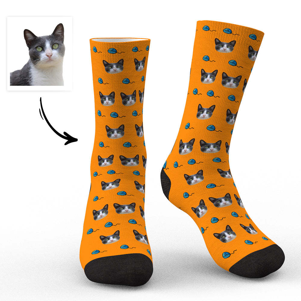 Benutzerdefinierte Gesichtssocken Einzigartige Katzenfoto-socken Für Tierliebhaber - Katzen - DePhotoBoxer