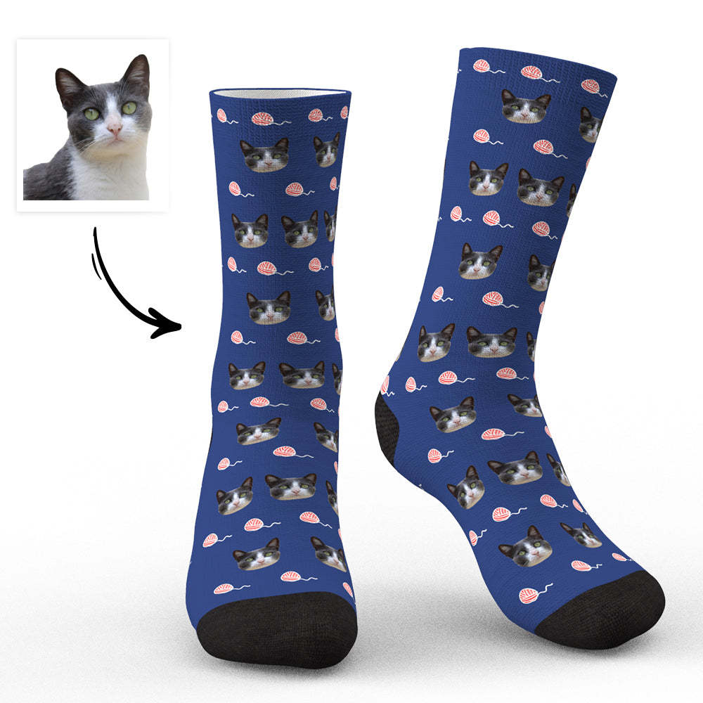 Benutzerdefinierte Gesichtssocken Einzigartige Katzenfoto-socken Für Tierliebhaber - Katzen - DePhotoBoxer