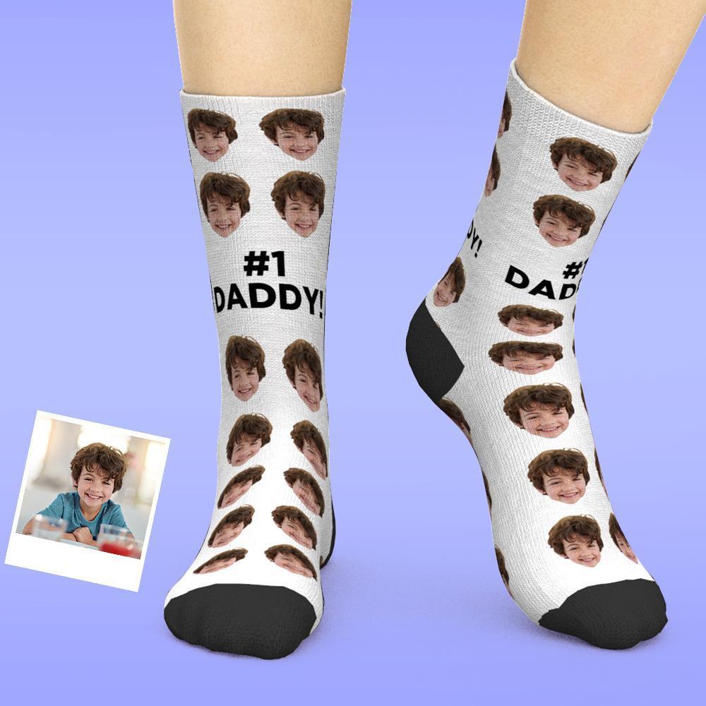 Benutzerdefinierte Gesichtssocken-geschenke Für Papa Nr. 1 Papa - DePhotoBoxer