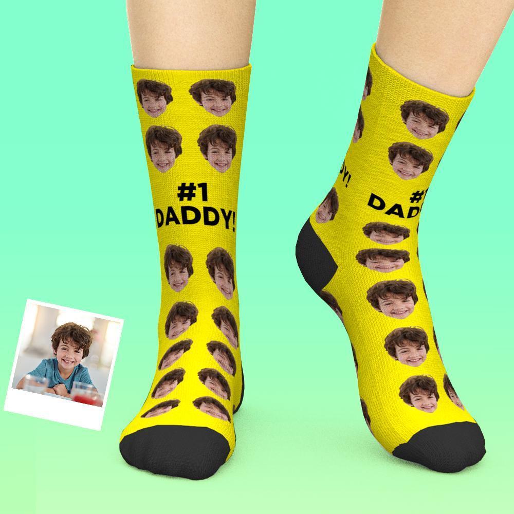Benutzerdefinierte Gesichtssocken-geschenke Für Papa Nr. 1 Papa - DePhotoBoxer