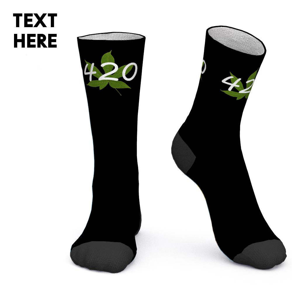 Personalisierte Socken Mit Text „grüne Blätter". - DePhotoBoxer