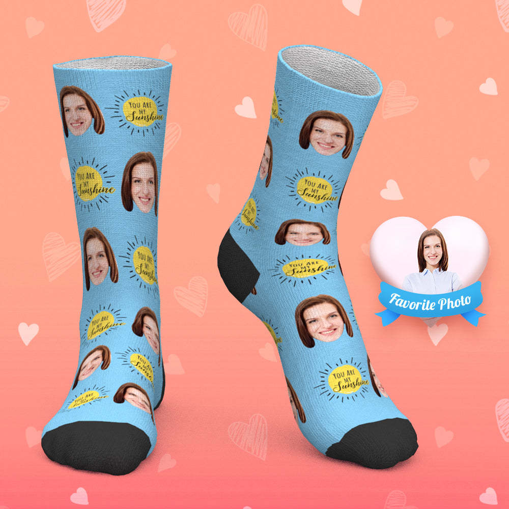 Personalisierte Socken Mit Personalisierten Fotos „you Are My Sunshine". - DePhotoBoxer