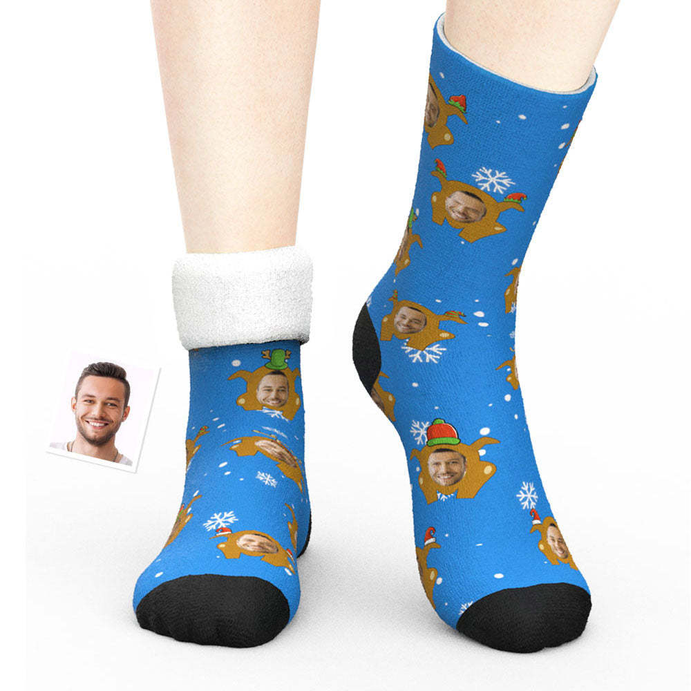 Benutzerdefinierte dicke Socken Foto 3D Digital Gedruckte Socken Herbst Winter Warme Weihnachten Socken für Bunte