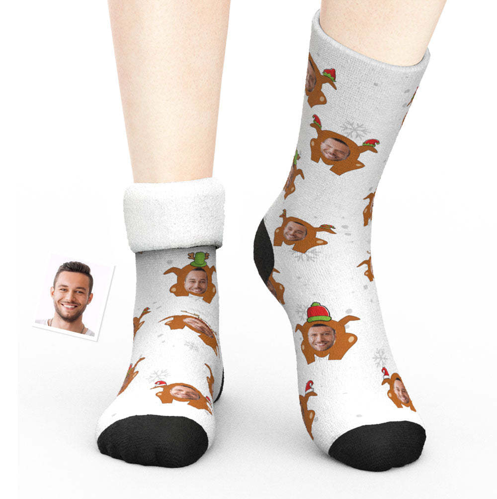 Benutzerdefinierte dicke Socken Foto 3D Digital Gedruckte Socken Herbst Winter Warme Weihnachten Socken für Bunte