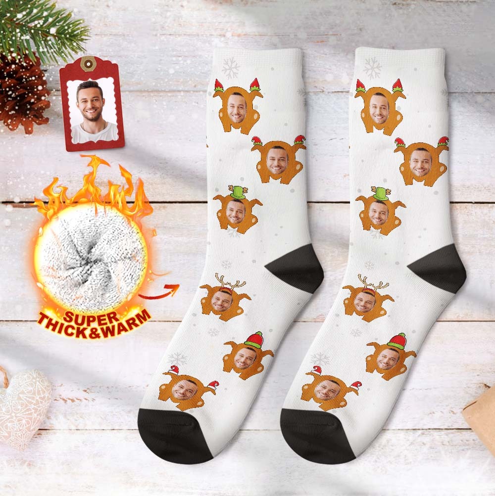 Benutzerdefinierte dicke Socken Foto 3D Digital Gedruckte Socken Herbst Winter Warme Weihnachten Socken für Bunte