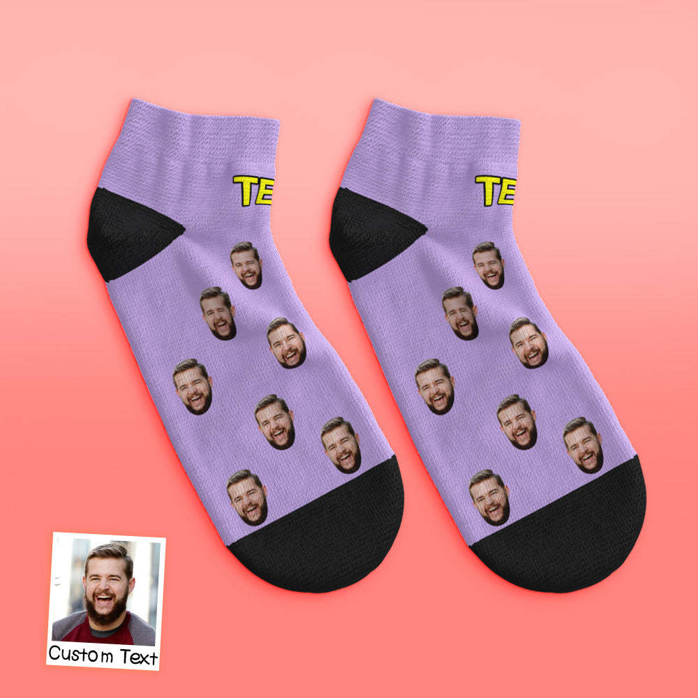 Custom Face Socks Low Cut Ankle Socks Summer Socks - DePhotoBoxer