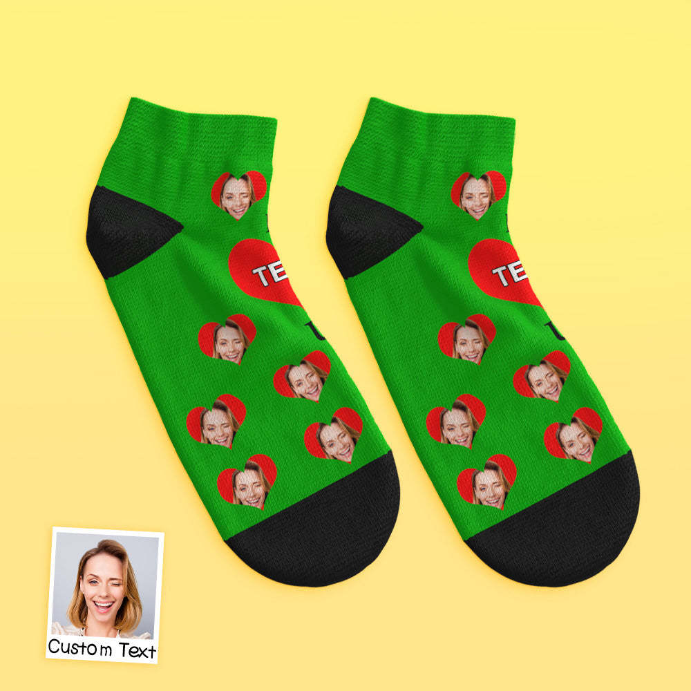 Custom Low Cut Ankle Face Socks I Love Mom - DePhotoBoxer