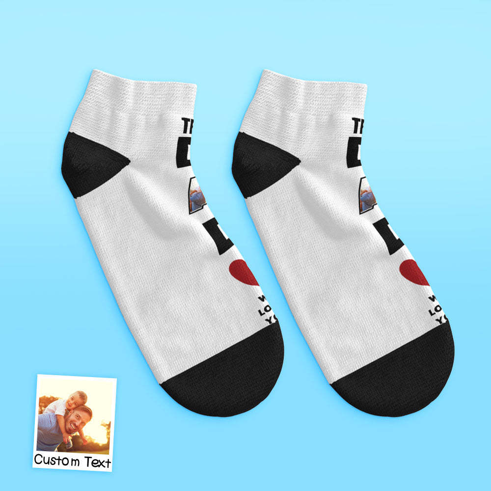 Custom Low Cut Ankle Face Socks Dad We Love You Gifts For Dad - DePhotoBoxer