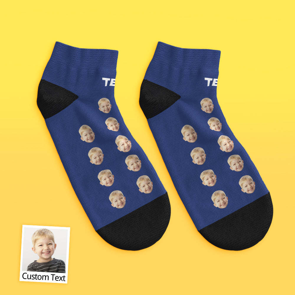 Custom Low Cut Ankle Face Socks For Dad #1 Daddy - DePhotoBoxer