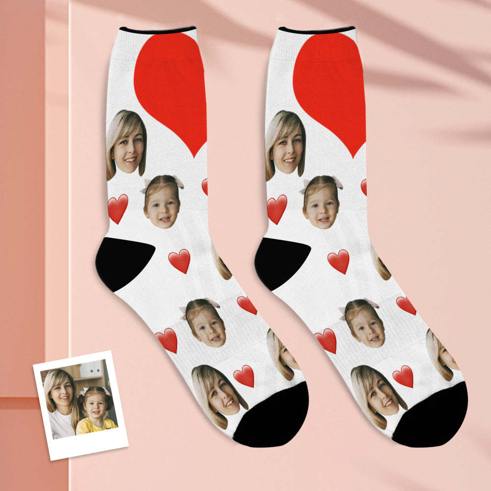 Personalisierte Herz Socken Mit Gesicht - Gesichtsocken