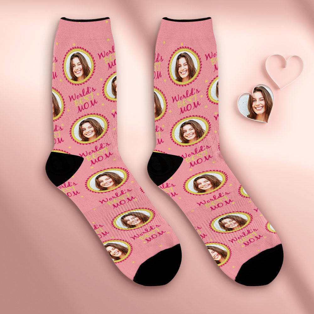 Benutzerdefinierte Atmungsaktive Gesichtssocken Personalisierte Weiche Socken Muttertagsgeschenke Die Beste Mutter Der Welt - DePhotoBoxer