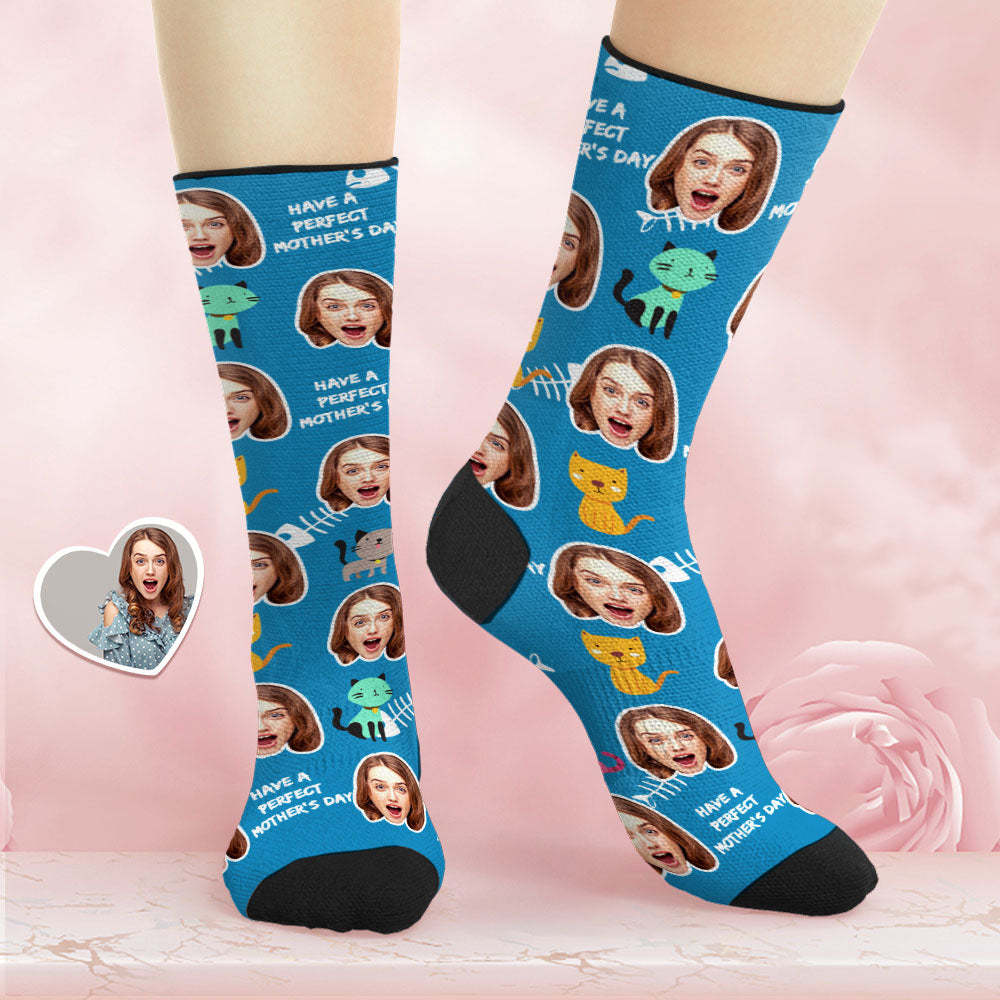 Benutzerdefinierte Atmungsaktive Gesichtssocken Personalisierte Weiche Socken Geschenke Für Mama Haben Sie Einen Perfekten Muttertag - DePhotoBoxer