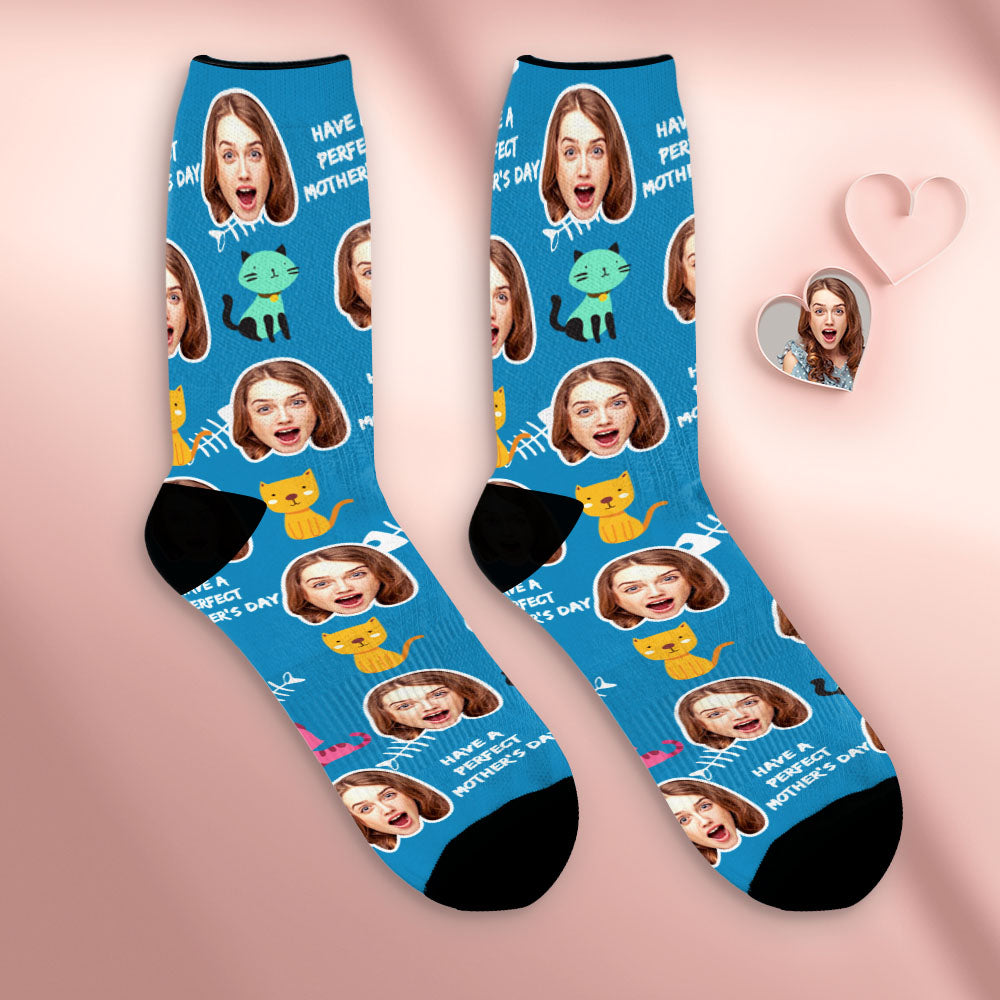 Benutzerdefinierte Atmungsaktive Gesichtssocken Personalisierte Weiche Socken Geschenke Für Mama Haben Sie Einen Perfekten Muttertag - DePhotoBoxer