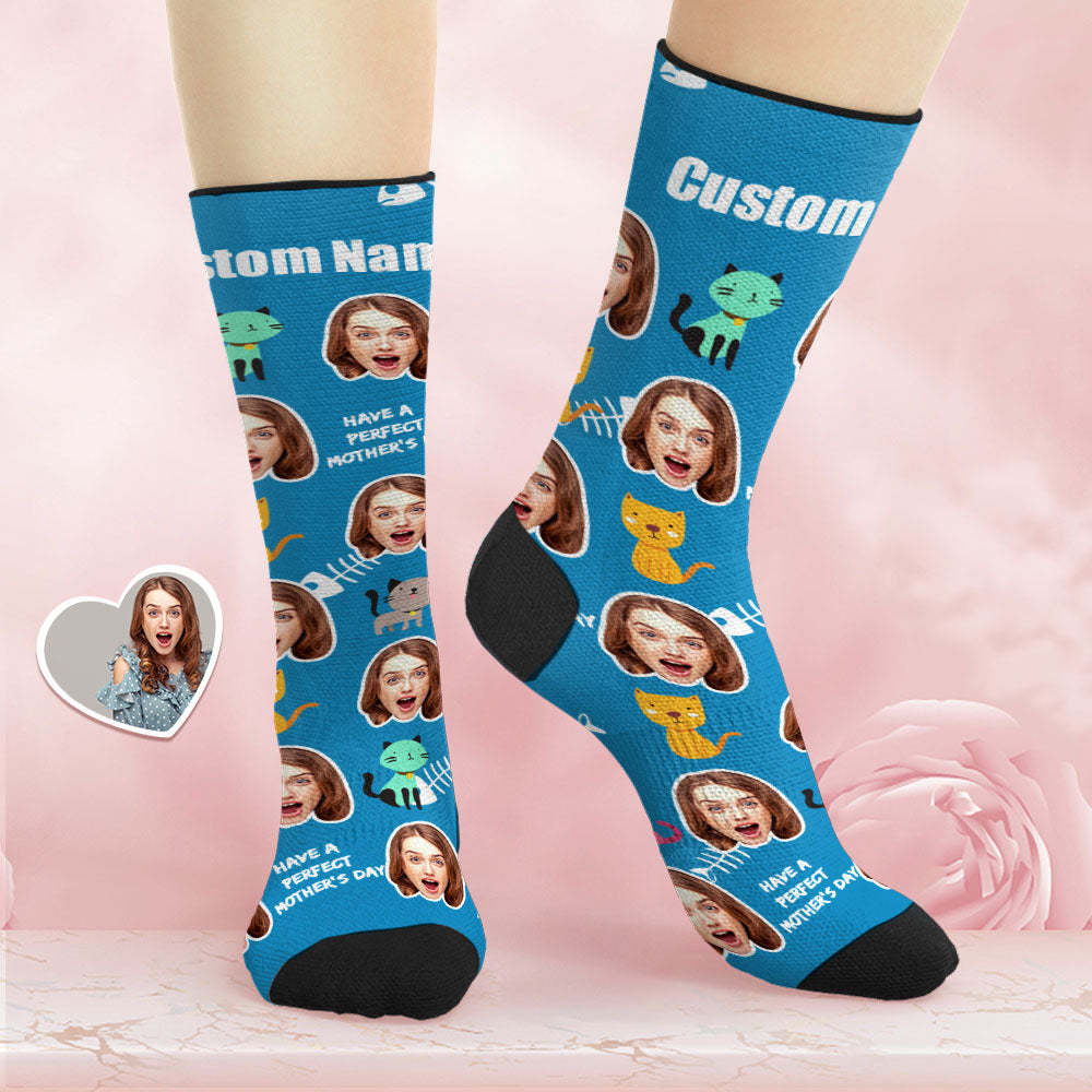 Benutzerdefinierte Atmungsaktive Gesichtssocken Personalisierte Weiche Socken Geschenke Für Mama Haben Sie Einen Perfekten Muttertag - DePhotoBoxer