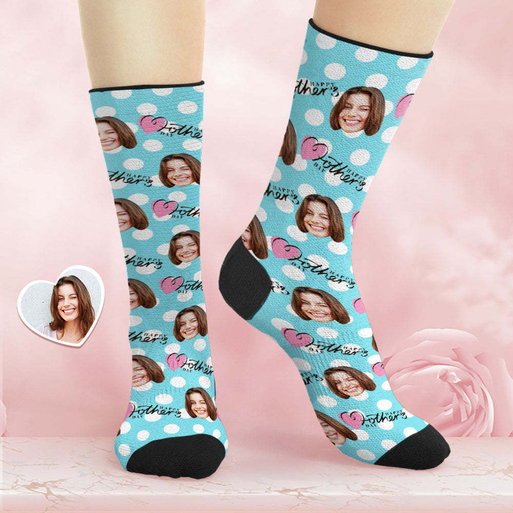 Benutzerdefinierte Atmungsaktive Gesichtssocken Personalisierte Weiche Fleckige Socken Geschenke Für Mama Zum Muttertag - DePhotoBoxer