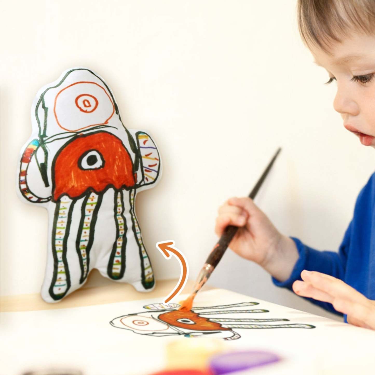 Benutzerdefinierte Kinder-handzeichnungs-kunstwerk-bild-kissen-geschenke Für Kinder - DePhotoBoxer