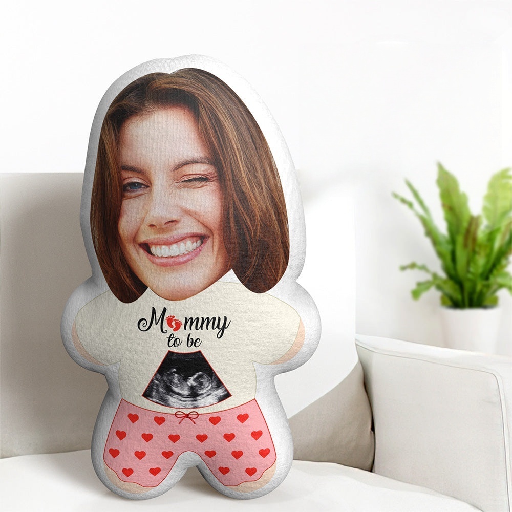 Personalisiertes Gesichts-minime-wurfkissen, Personalisierte Ultraschall-fotogeschenke Für Mama-puppe
