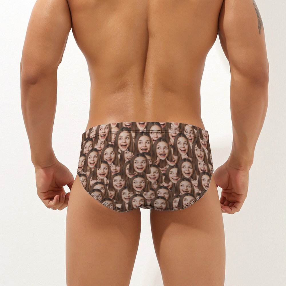 Benutzerdefinierte Gesicht Männer Schwimmen Trunks Personalisierte Gesicht Mash Dreieck Swim Slips