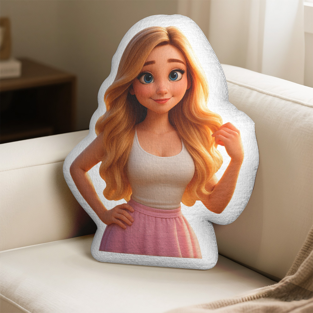 Personalisiertes Süßes Wurfkissen, Personalisiertes Cartoon-kissen, Personalisiertes Gesichtsbild, Minime-wurfpuppe - DePhotoBoxer
