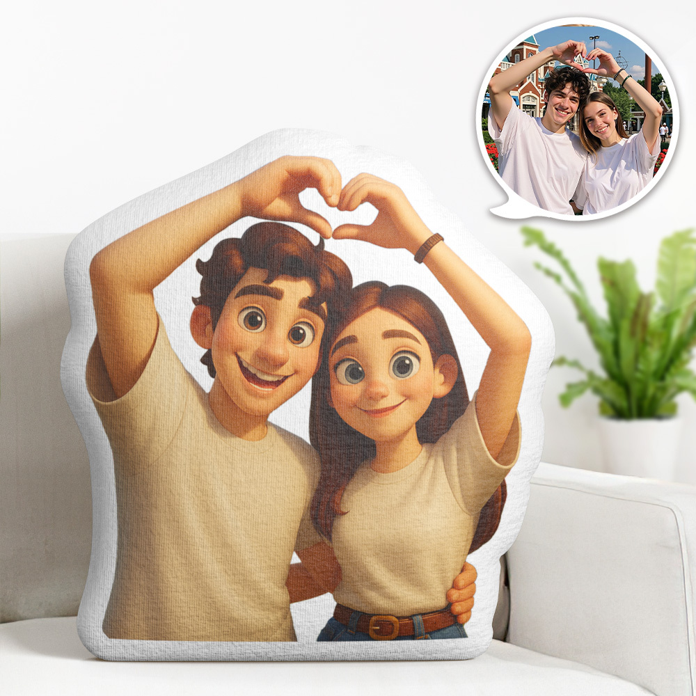 Personalisiertes Süßes Wurfkissen, Personalisiertes Cartoon-kissen, Personalisiertes Gesichtsbild, Minime-wurfpuppe - DePhotoBoxer