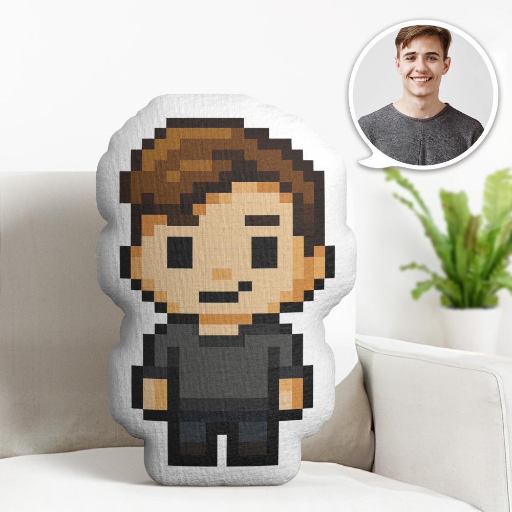 Personalisiertes Süßes Wurfkissen, Personalisiertes Cartoon-kissen, Personalisiertes Gesichtsbild, Minime-wurfpuppe - DePhotoBoxer