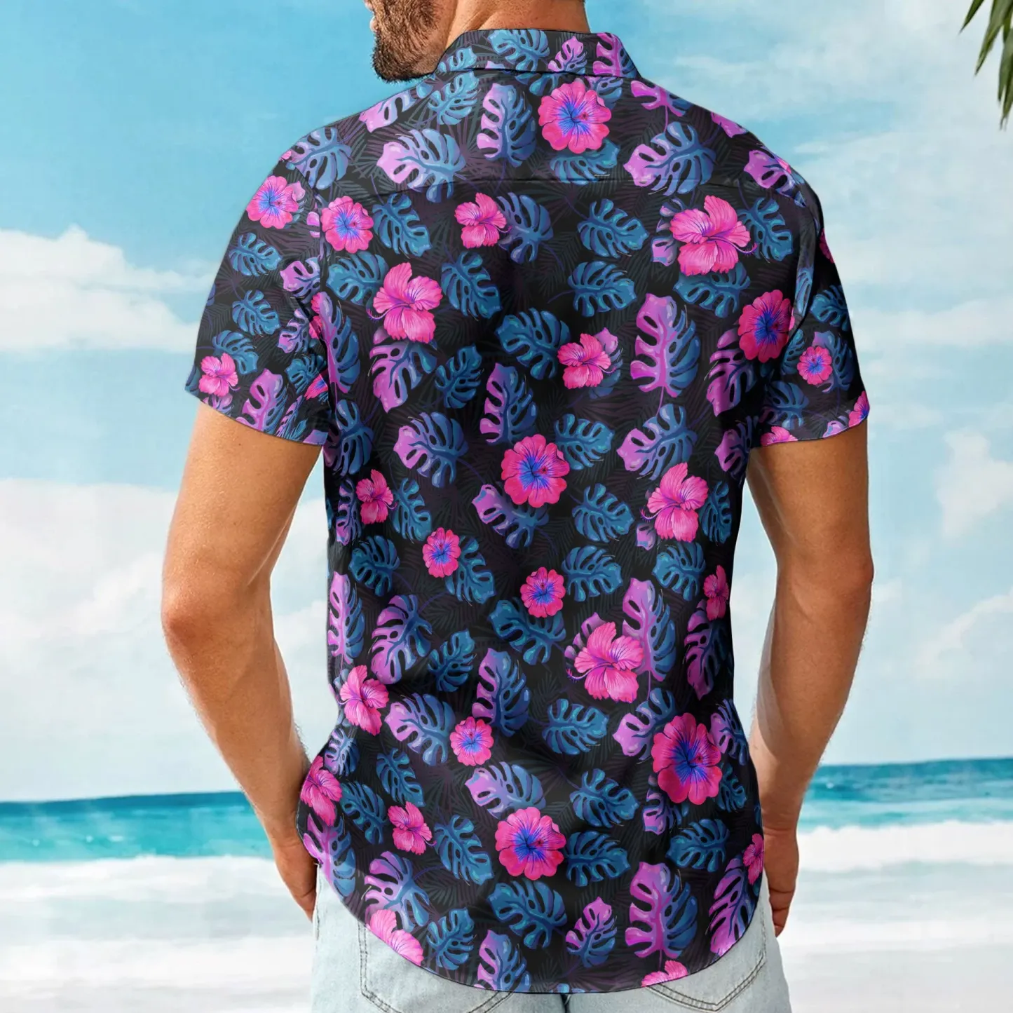 Benutzerdefinierte Big Face Lustiges Foto Tropical Hawaii Für Männer, Frauen Benutzerdefiniertes Foto Hawaii Shirts - DePhotoBoxer