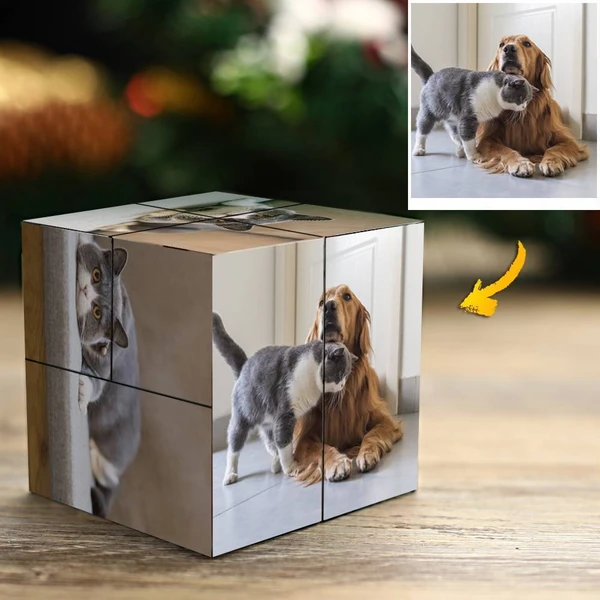 Benutzerdefinierter Foto-zauberwürfel Für Haustiere Multi-foto-würfel - DePhotoBoxer