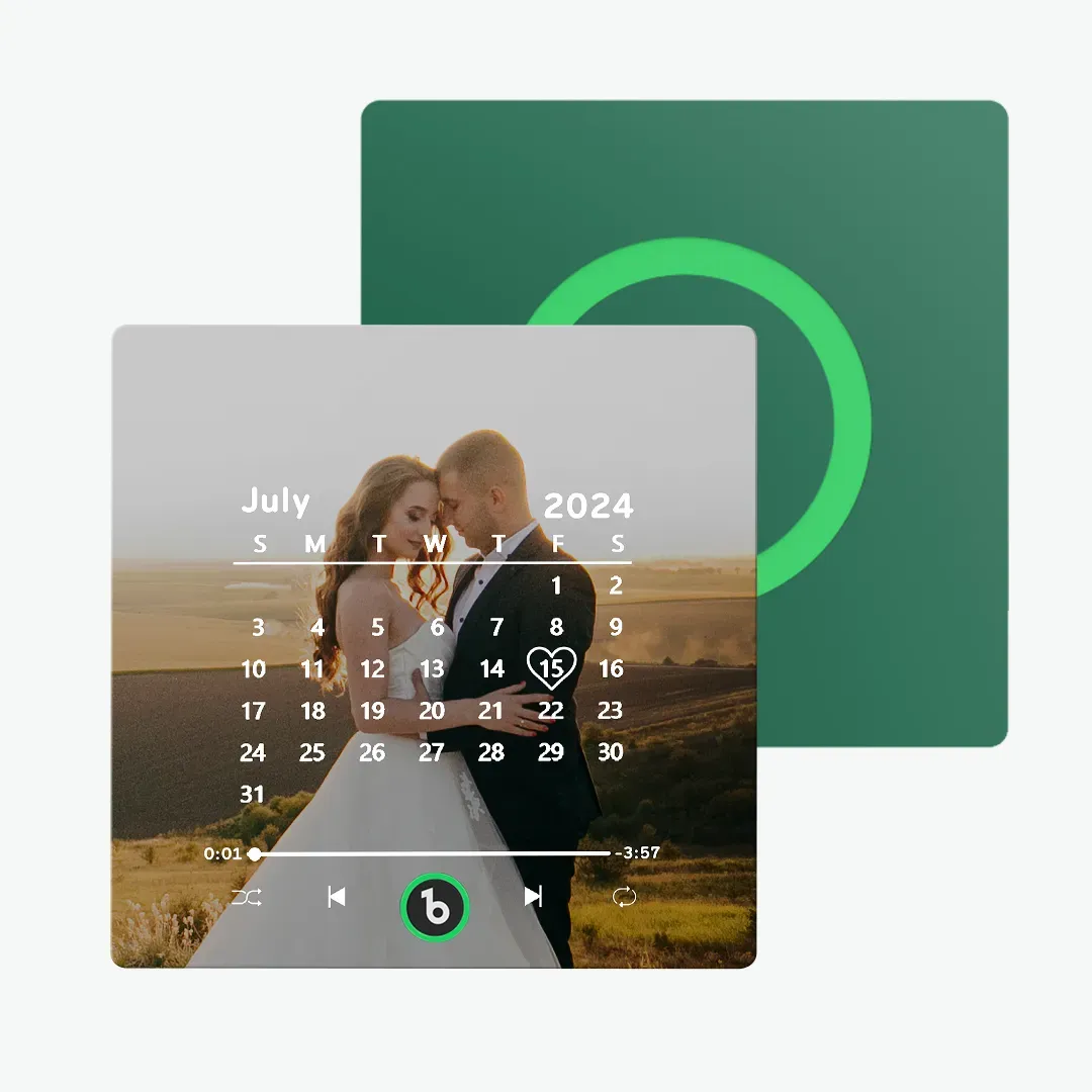 Personalisierter Musik-kühlschrankmagnet Mit Buntem Rahmen, Personalisierter Kalender-kühlschrankmagnet Mit Foto, Hochzeitsgeschenk - DePhotoBoxer