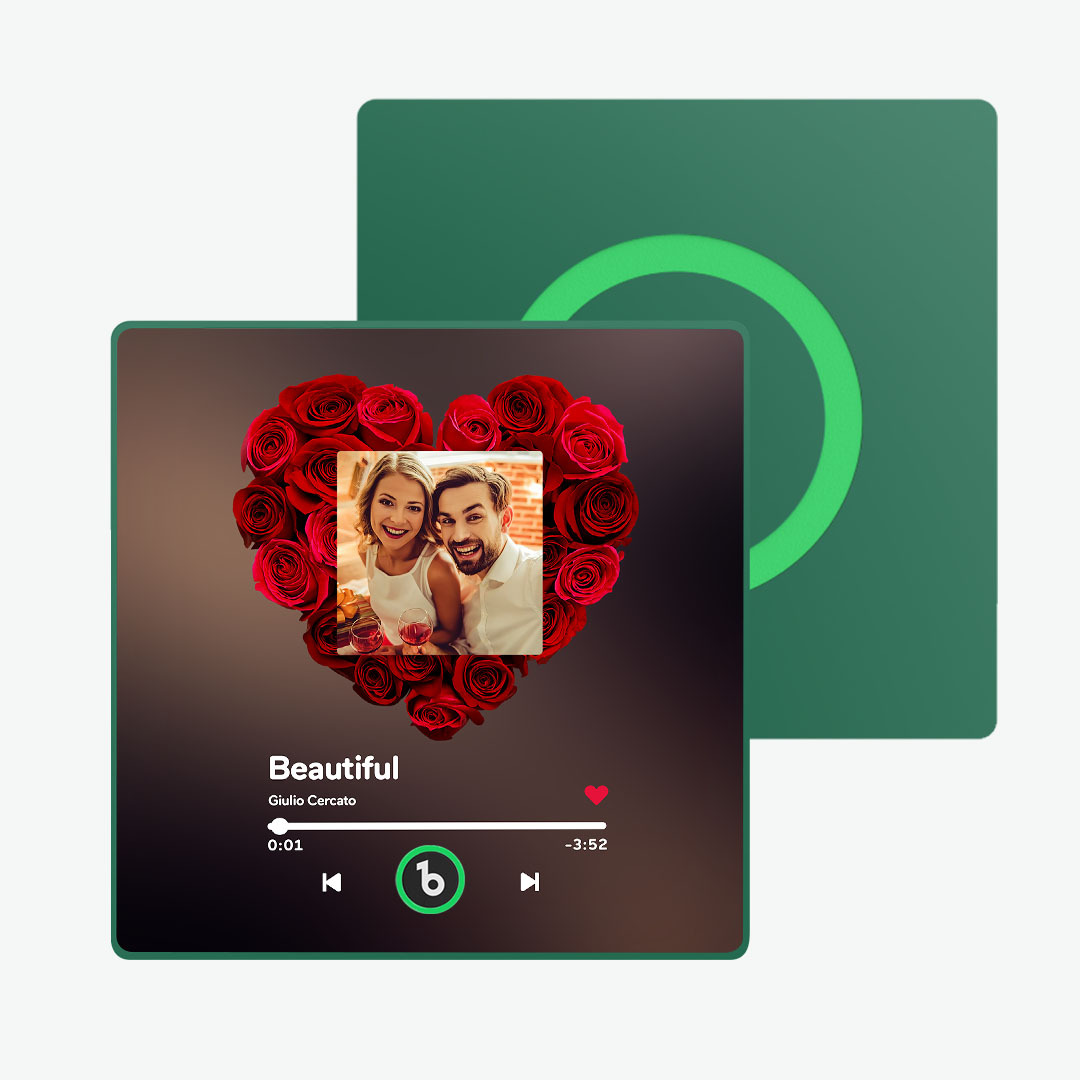 Personalisierter Rosenmusik-kühlschrankmagnet, Personalisierter Musik-kühlschrankmagnet Mit Buntem Rahmen, Jubiläumsgeschenk - DePhotoBoxer