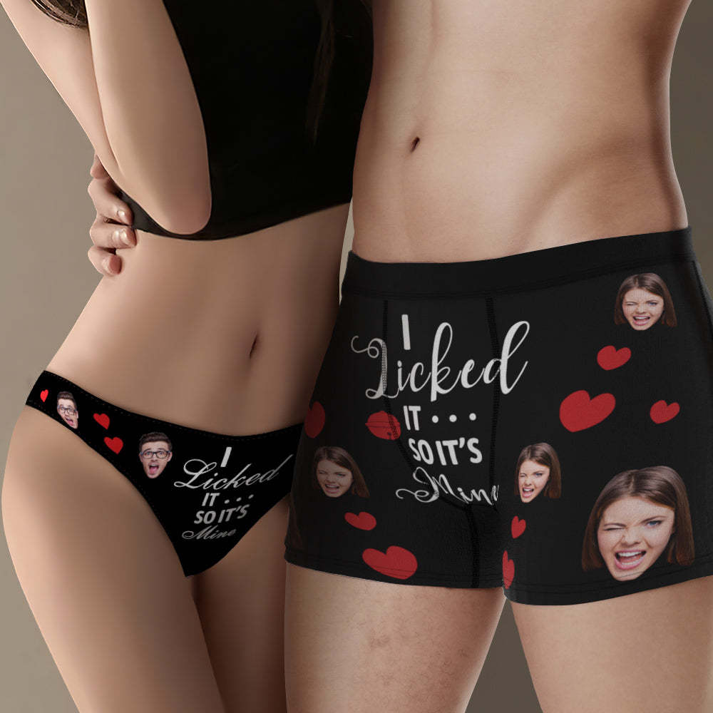 Passende Unterwäsche Für Paare Mit Individuellem Gesicht „i Licked It“, Personalisiertes, Lustiges Unterwäsche-geschenk Für Verliebte - DePhotoBoxer