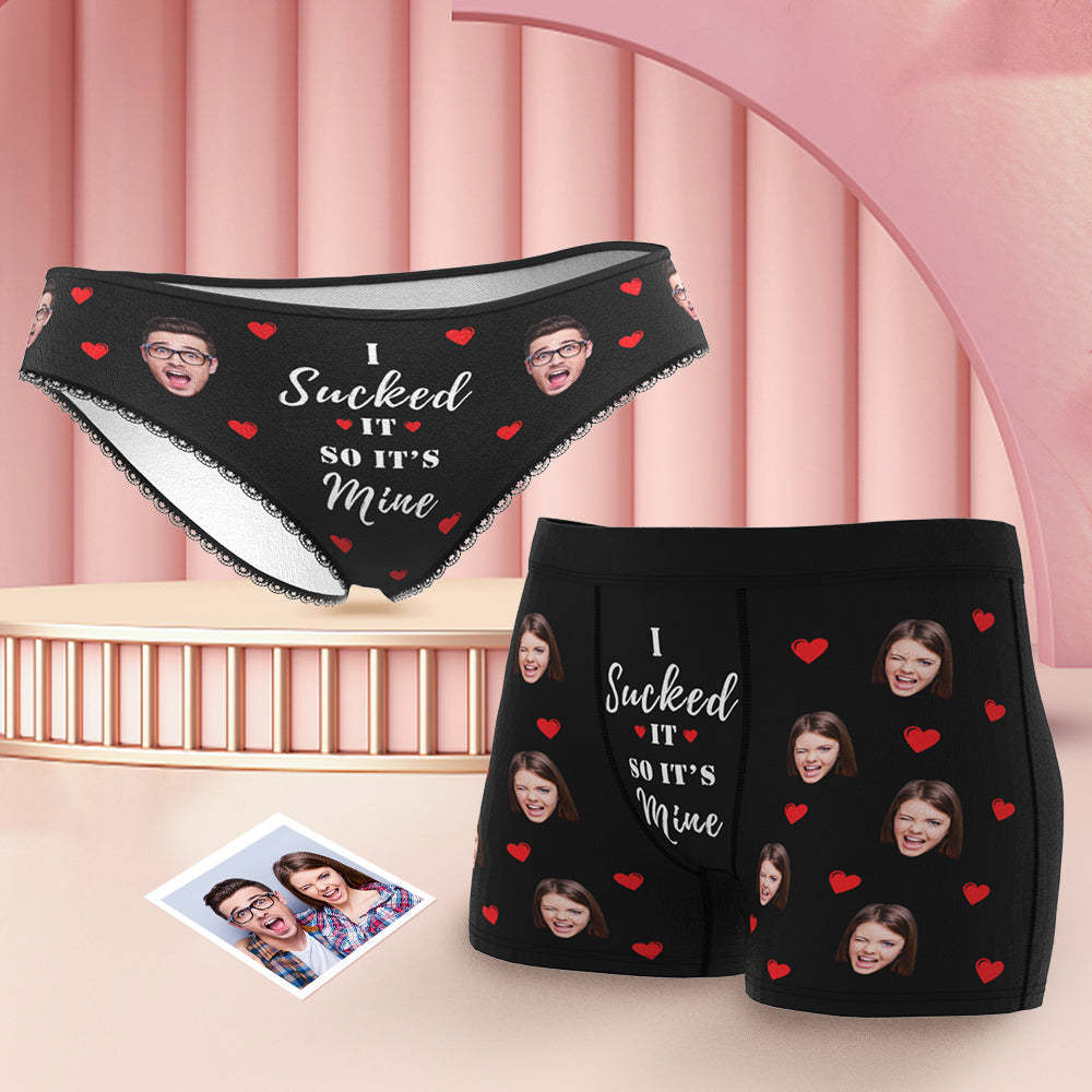Maßgeschneiderte Unterwäsche Mit Passendem Gesicht Für Paare, I Sucked It, Valentinstagsgeschenk - DePhotoBoxer