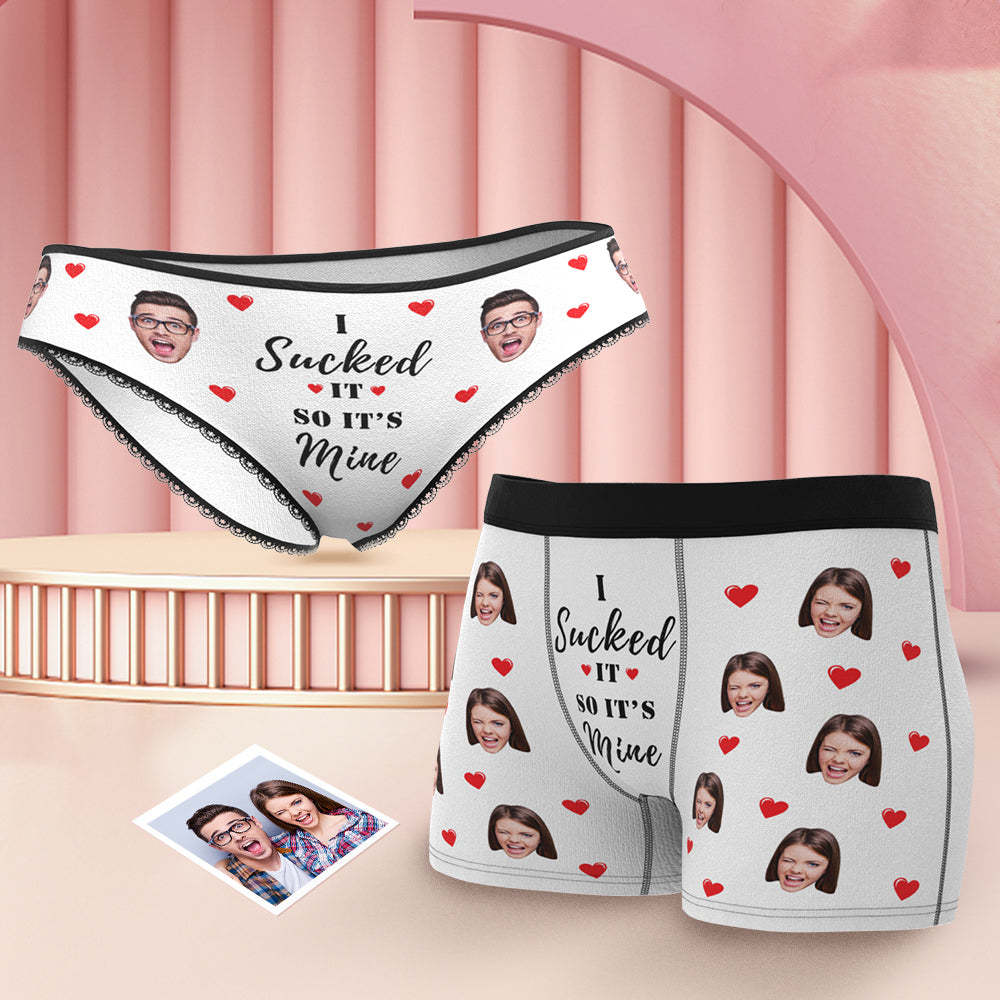 Maßgeschneiderte Unterwäsche Mit Passendem Gesicht Für Paare, I Sucked It, Valentinstagsgeschenk - DePhotoBoxer