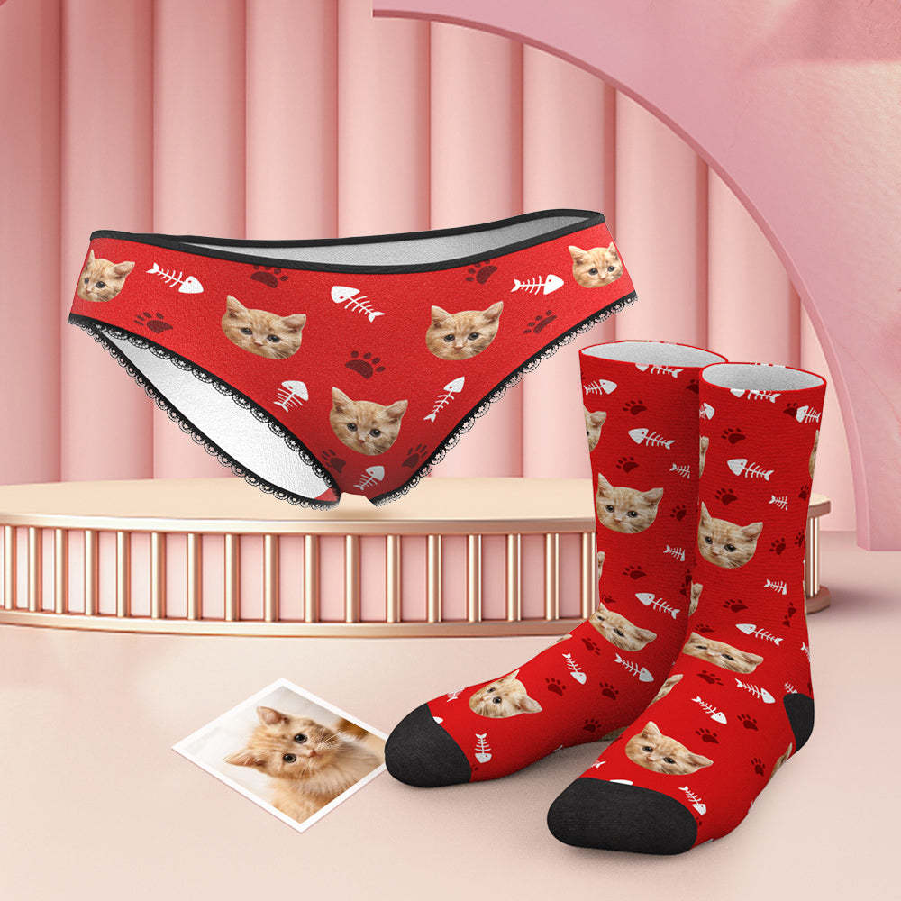 Benutzerdefinierte Gesicht H?schen und Socken Set f¨¹r Katze