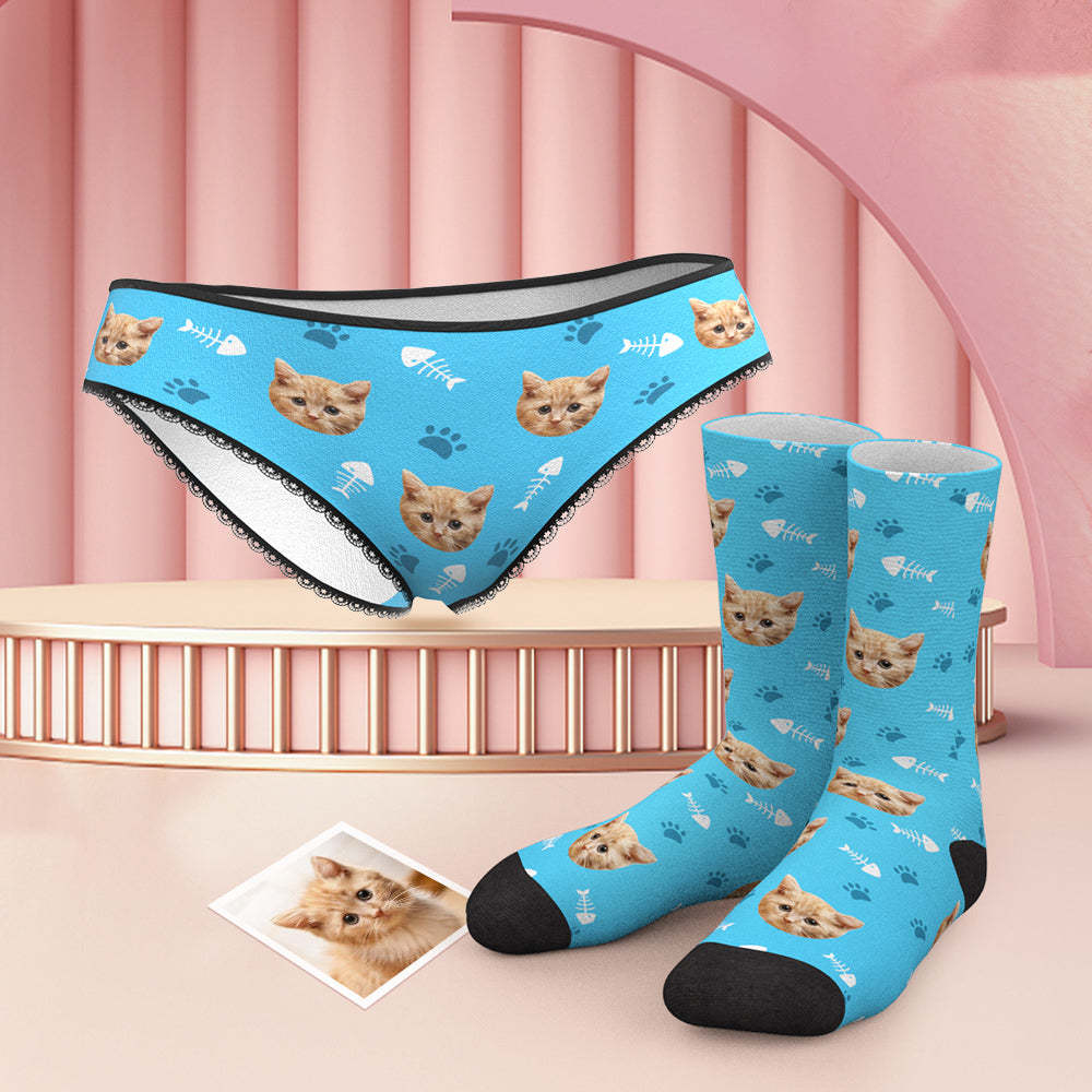 Benutzerdefinierte Gesicht H?schen und Socken Set f¨¹r Katze