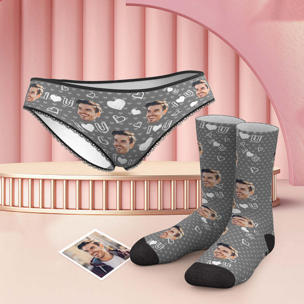 Benutzerdefinierte Gesicht H?schen und Socken Set f¨¹r I Love You