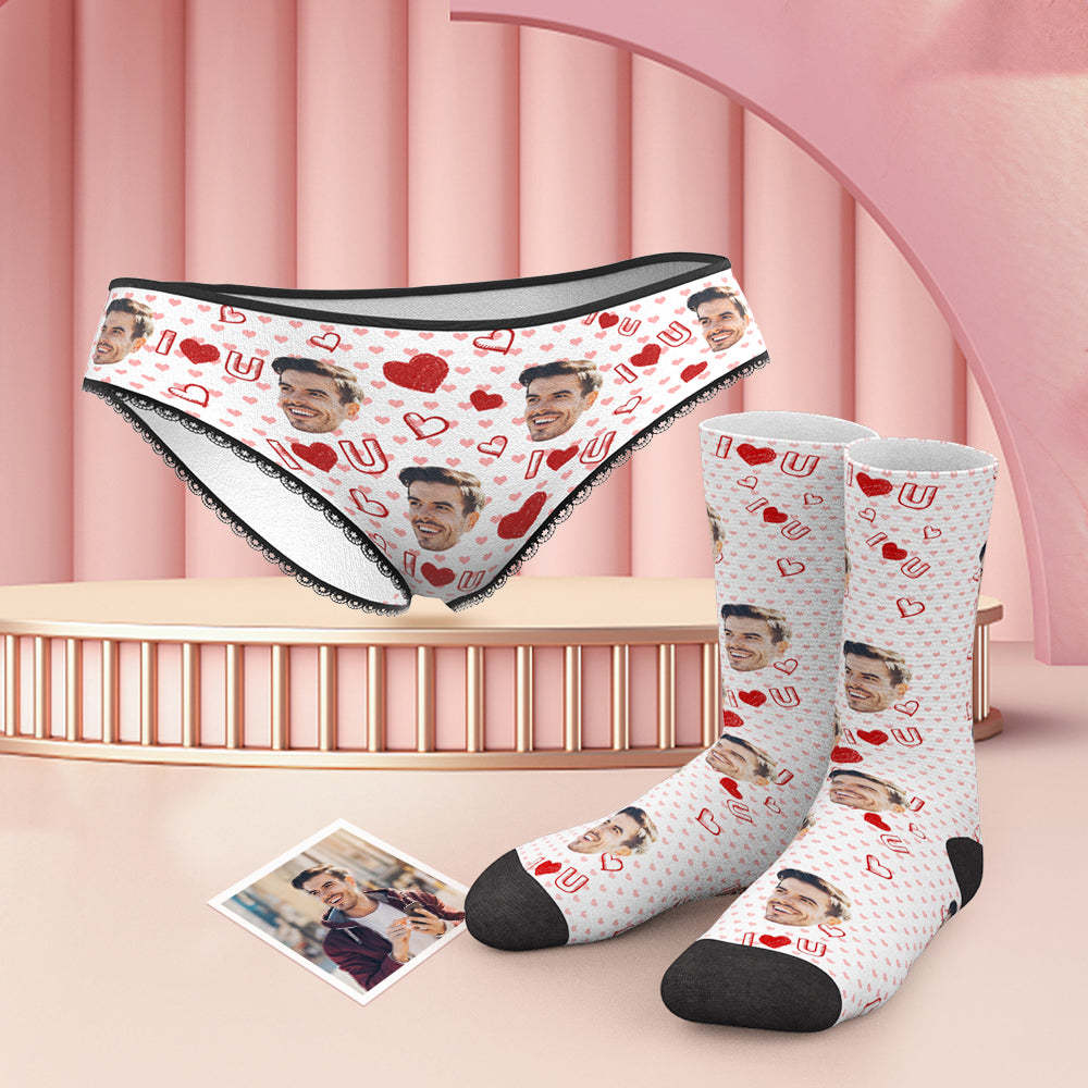 Benutzerdefinierte Gesicht H?schen und Socken Set f¨¹r I Love You