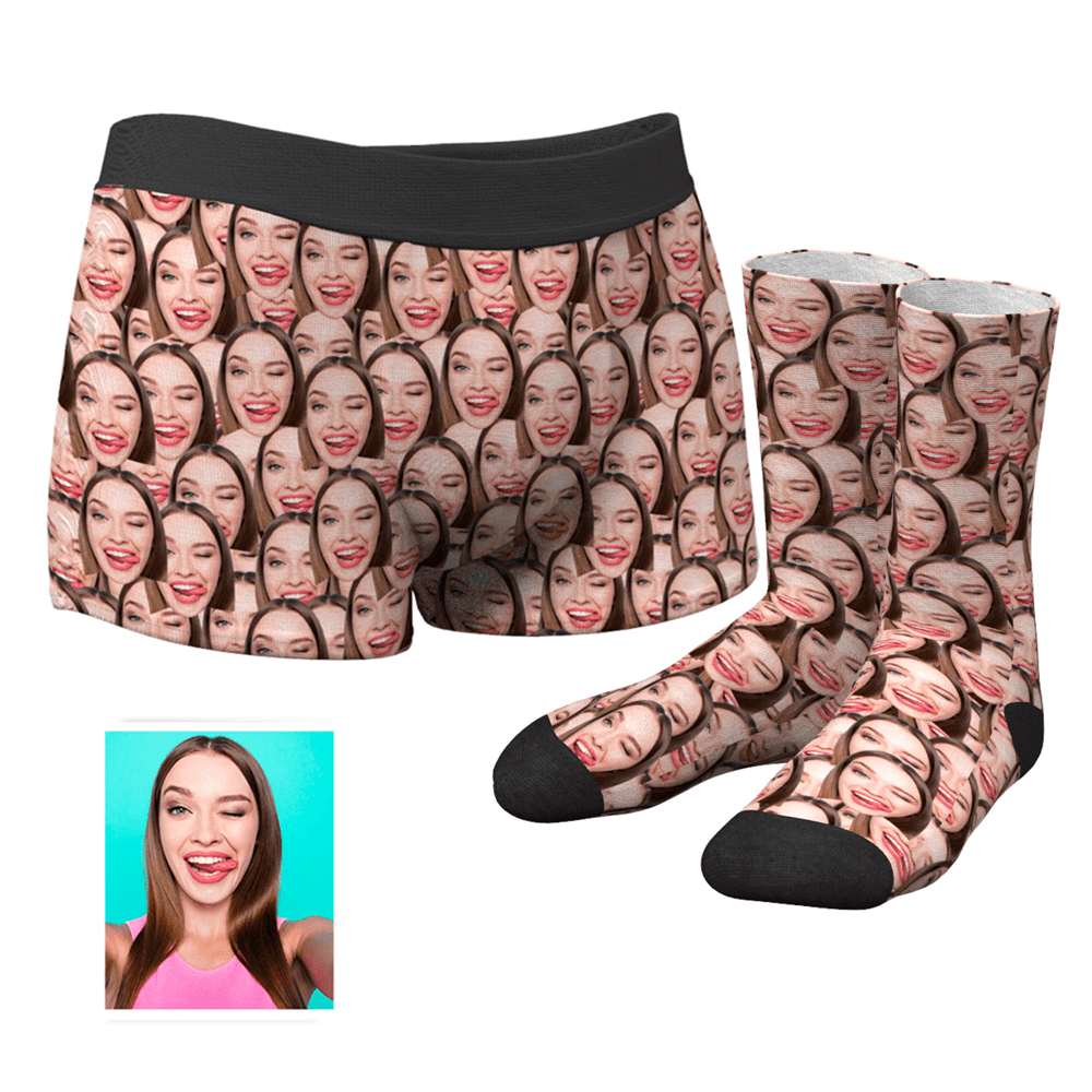Personalisierte Gesicht Boxershorts Unterhose& Gesicht Socken