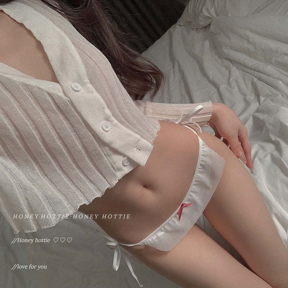 Japanische Süße Einfache Reine Baumwolle Antibakterielle Einfarbig Niedrige Taille Mädchen Unterwäsche Sexy Reine Desire Spitze Dünne Frauen Slip - DePhotoBoxer