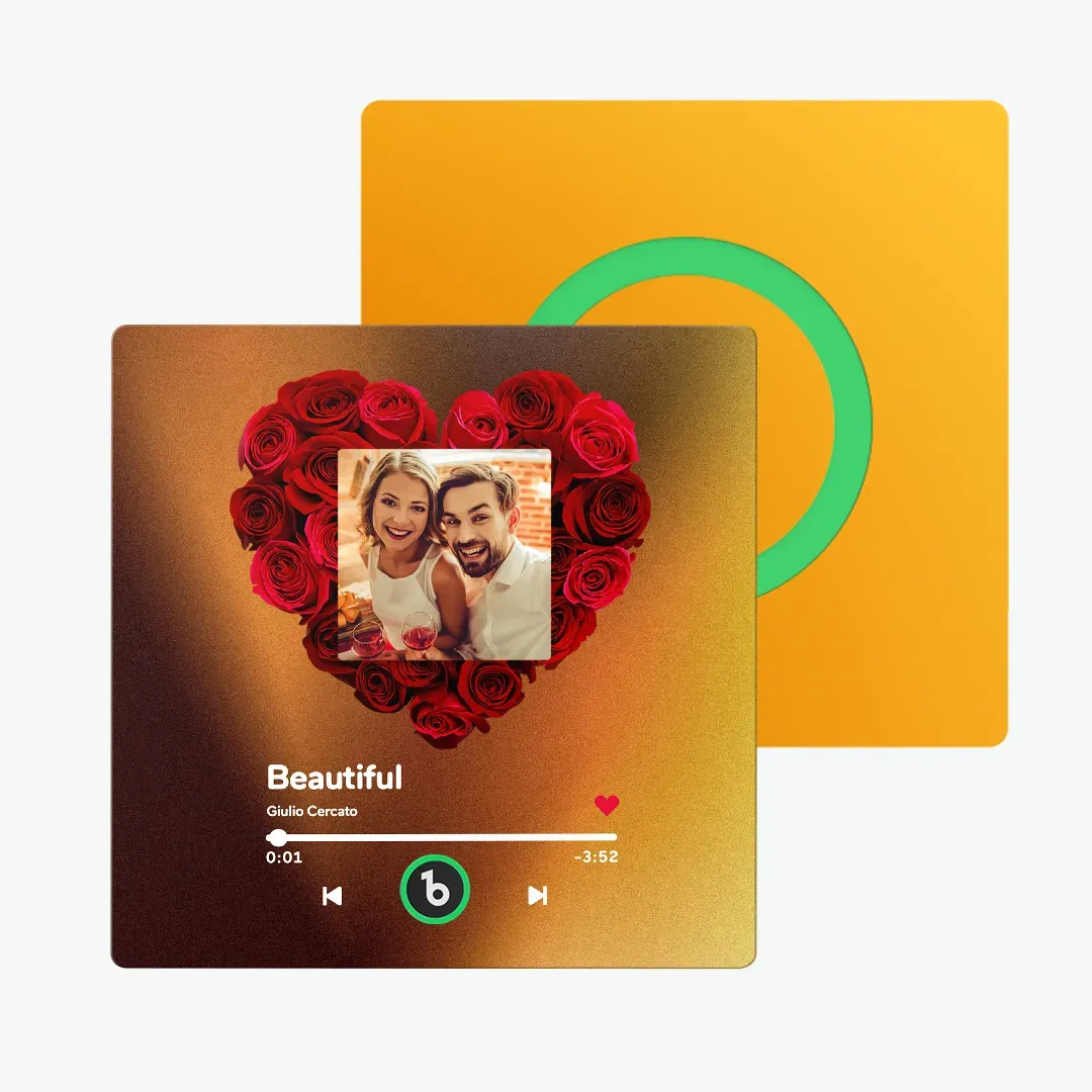 Personalisierter Rosenmusik-kühlschrankmagnet, Personalisierter Musik-kühlschrankmagnet Mit Buntem Rahmen, Jubiläumsgeschenk - DePhotoBoxer