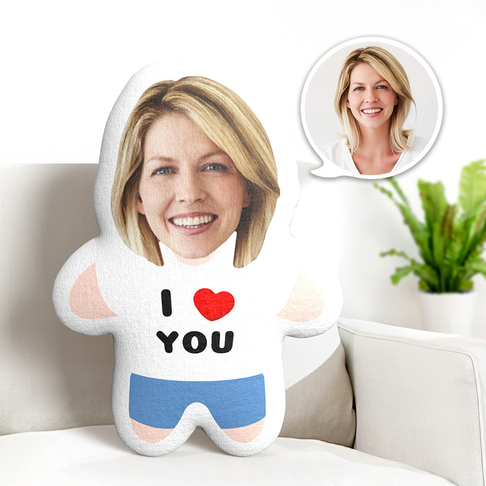Personalisiertes Minikissen zum Muttertag "Ich liebe dich", personalisiertes Gesichtsgeschenk, personalisiertes Foto-Minikissen Muttertagsgeschenk
