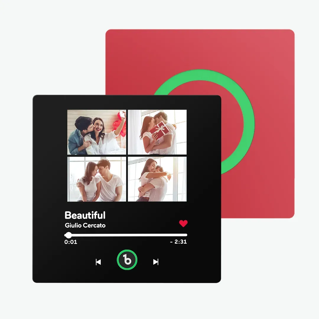 Benutzerdefinierter Musik-kühlschrankmagnet Mit Buntem Rahmen, Personalisierter Album-kühlschrankmagnet, Der Ein Lied Abspielen Kann, Einzigartiges Geschenk Für Paare - DePhotoBoxer